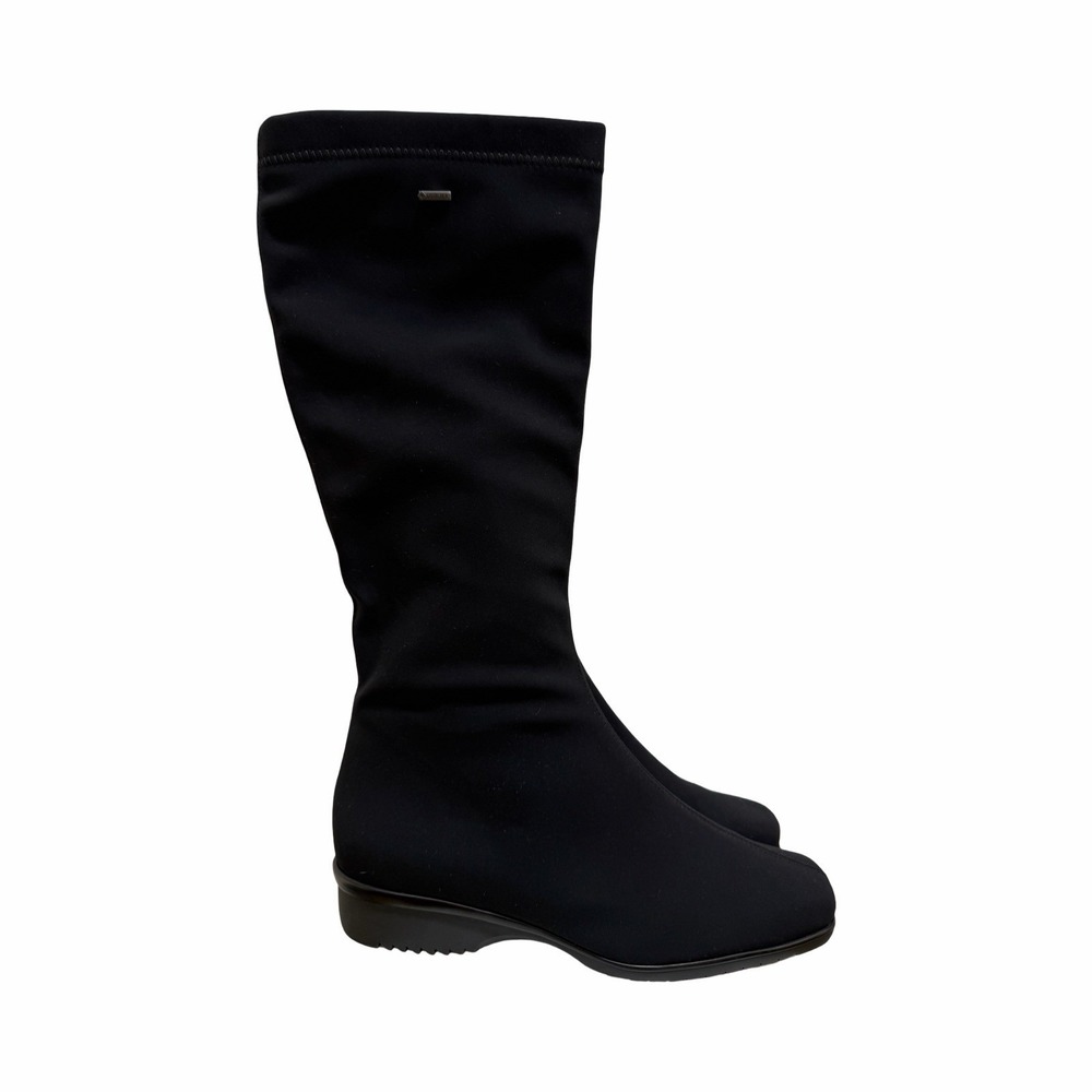 Ara Womens Paula Tall Waterproof Neoprene GoreTex Boots Size 4.5 Black‎ Winter